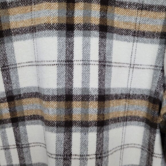 Melloday Plaid Button Up Flannel Shirt Jacket Shacket Womens Size L Warm Outdoor - Picture 9 of 10